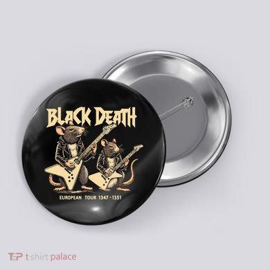 Black Death European Ren Faire Medieval History Goth Button