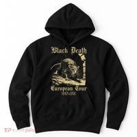Black Death European Tour Retro Plagues Doctor Art Hoodie thumb 0