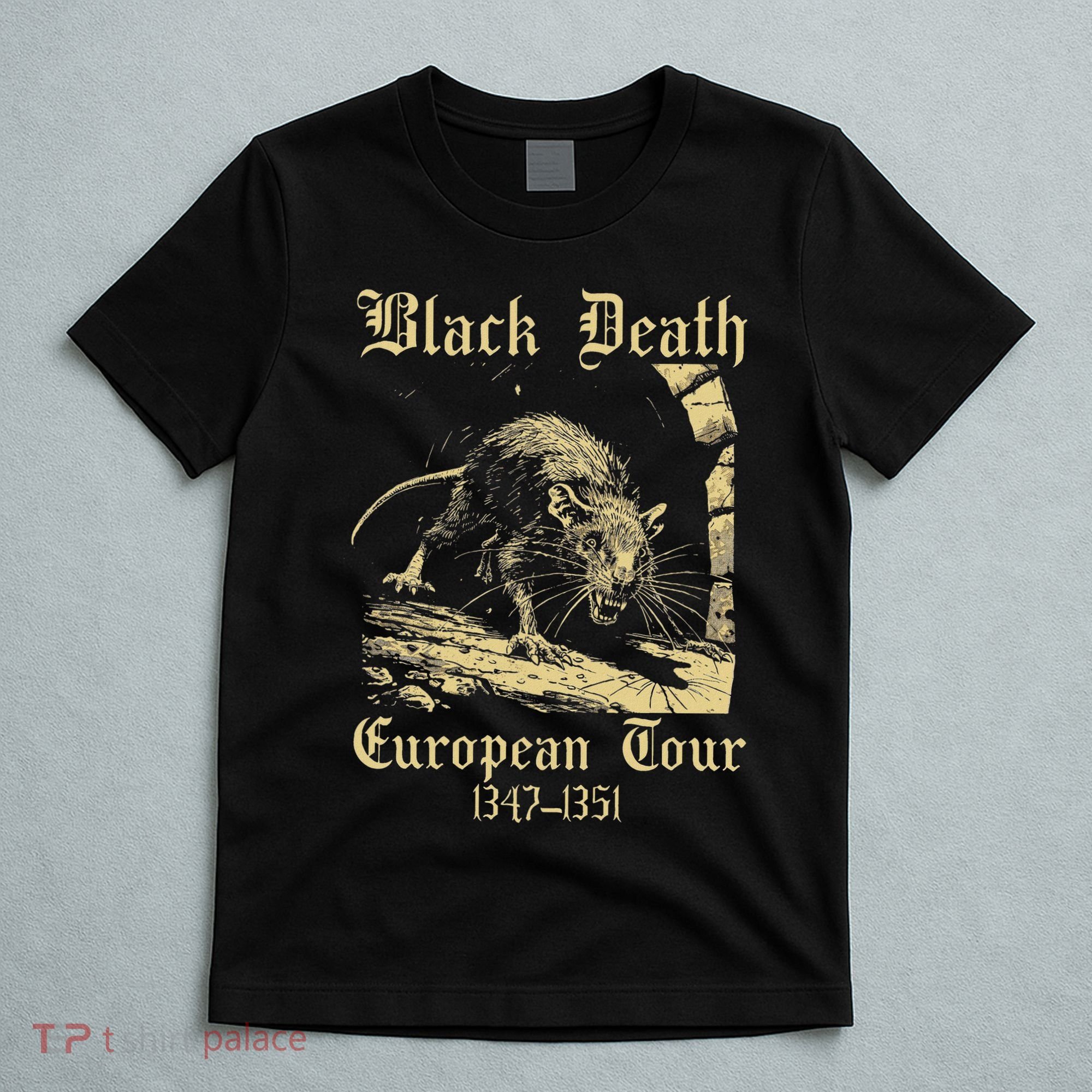 Black Death European Tour Retro Plagues Doctor Art T-Shirt