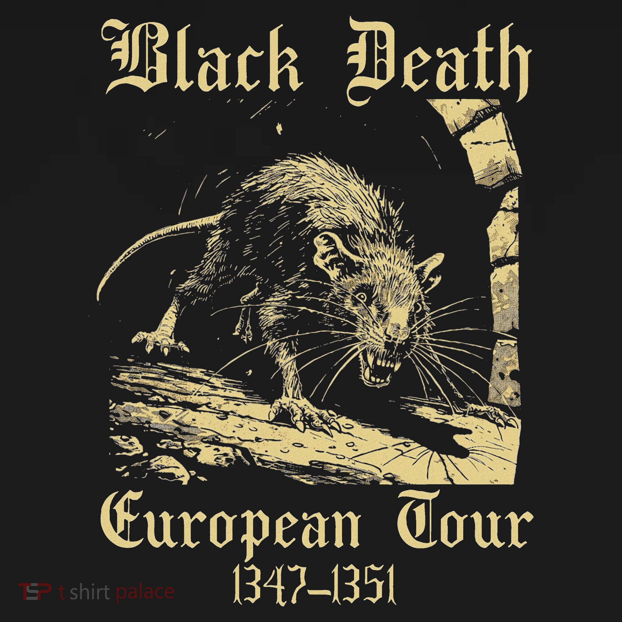 Black Death European Tour Retro Plagues Doctor Art Polo