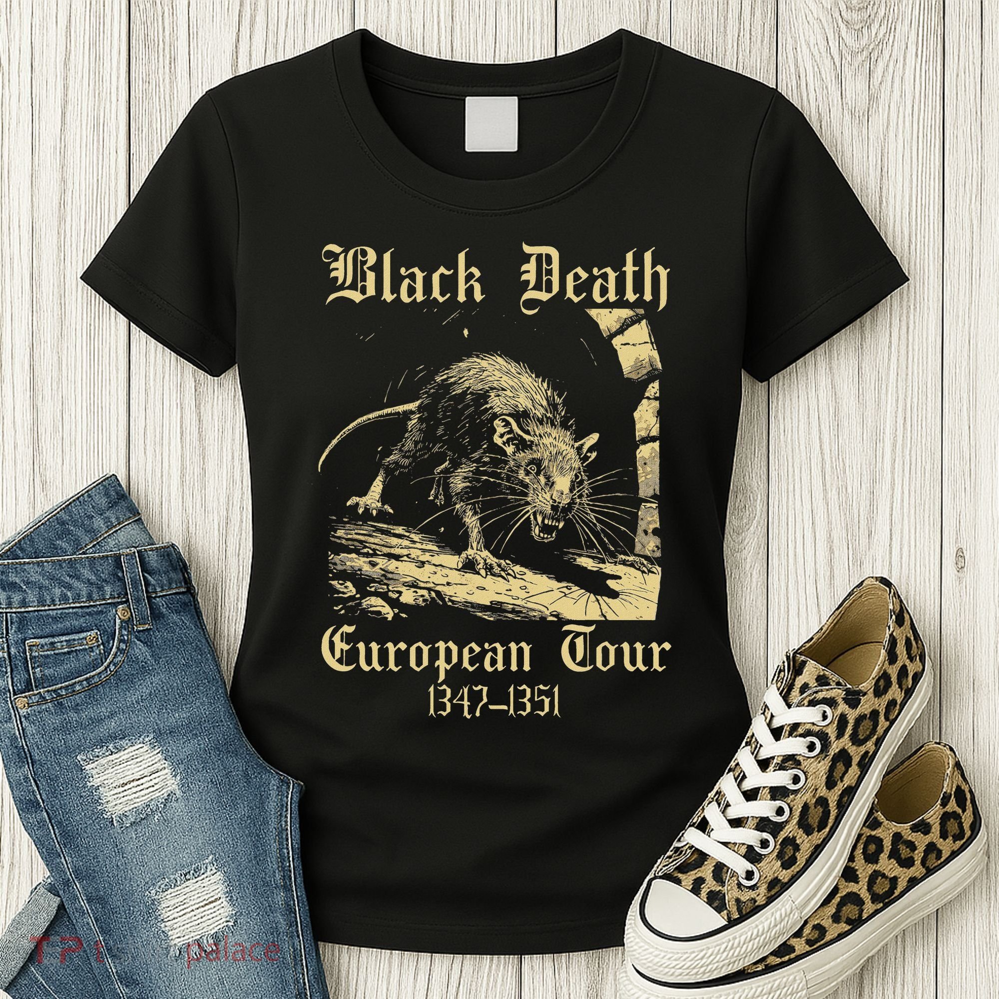 Black Death European Tour Retro Plagues Doctor Art Women's T-Shirt