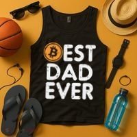 Best Dad Ever Bitcoin Crypto Cryptocurrency Daddy Papa Tank Top thumb 4