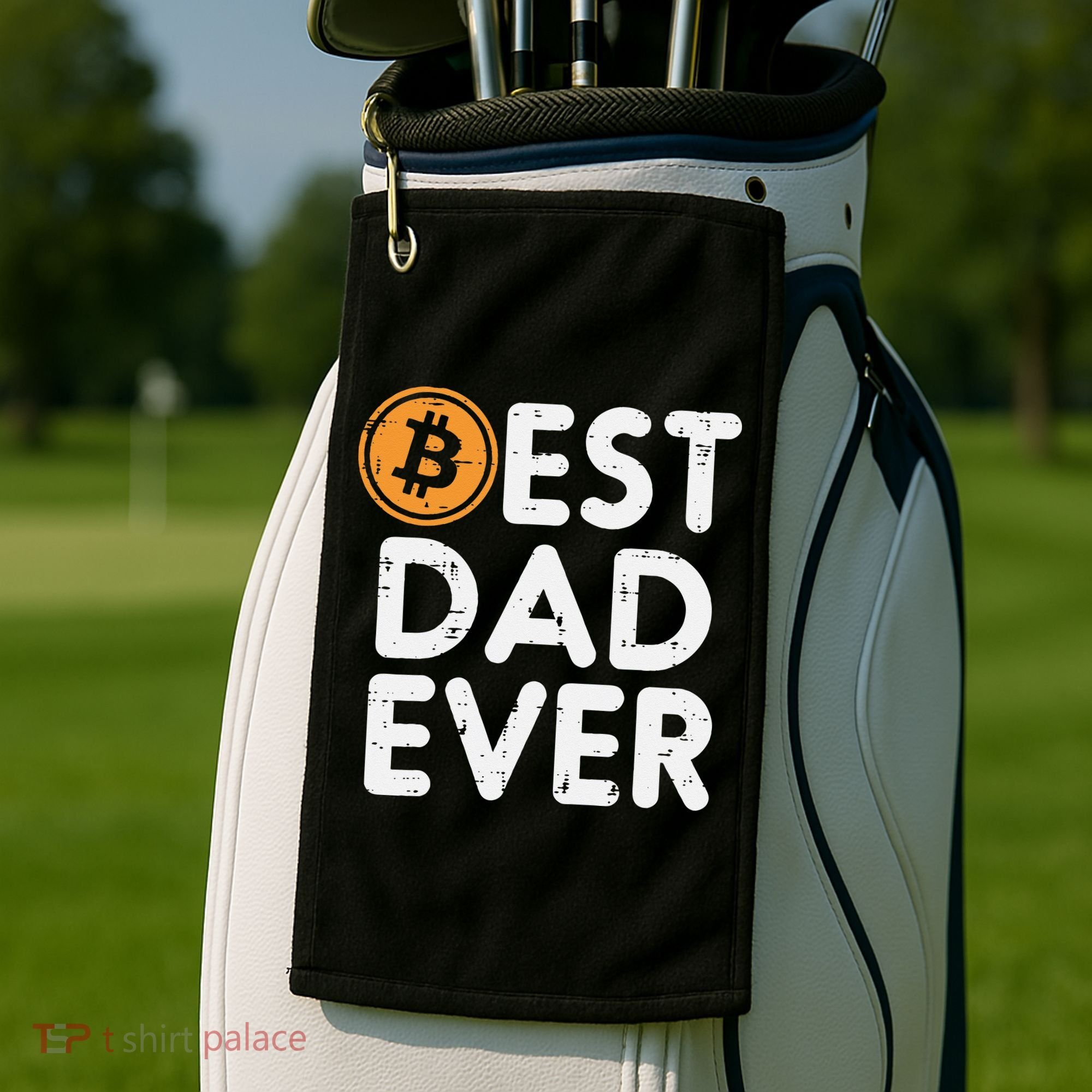 Best Dad Ever Bitcoin Crypto Cryptocurrency Daddy Papa Golf Towel