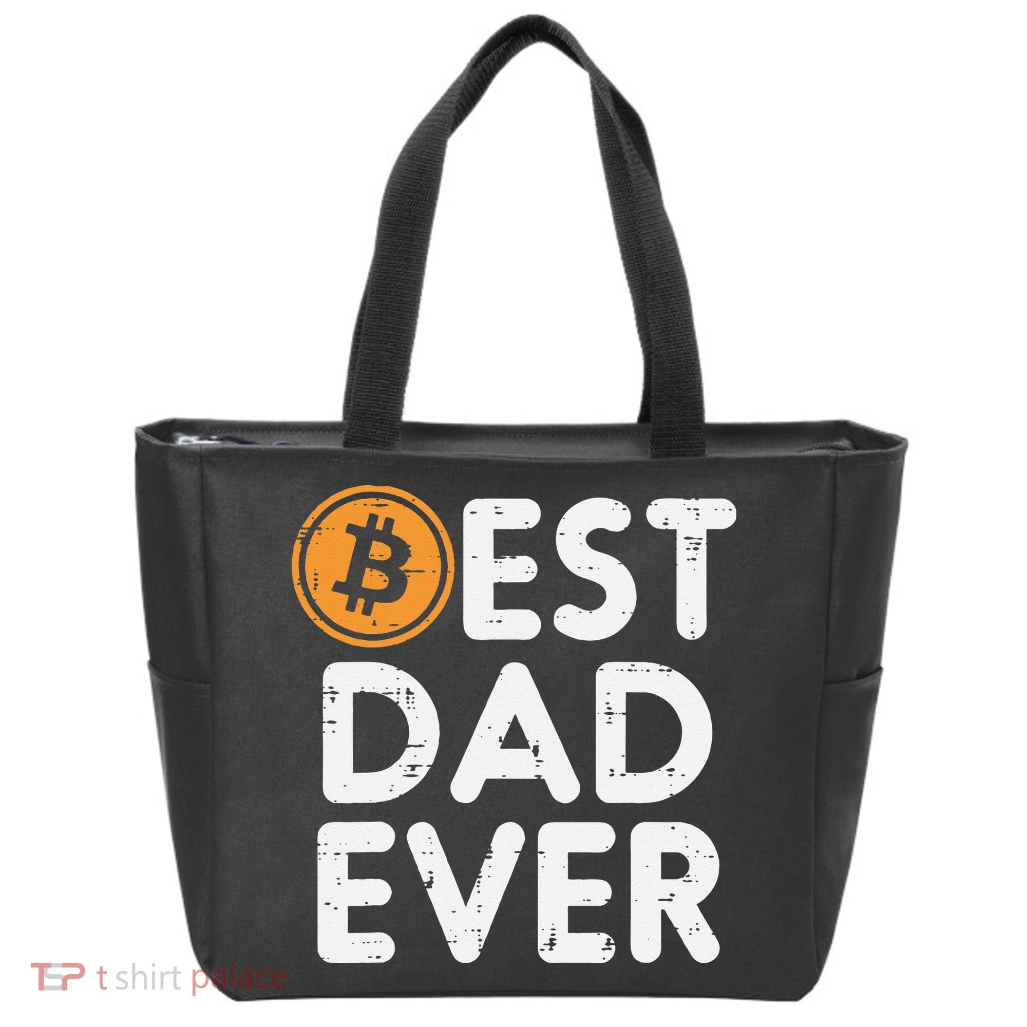 Best Dad Ever Bitcoin Crypto Cryptocurrency Daddy Papa Tote Bag