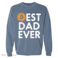 Best Dad Ever Bitcoin Crypto Cryptocurrency Daddy Papa Garment-Dyed Sweatshirt thumb 0