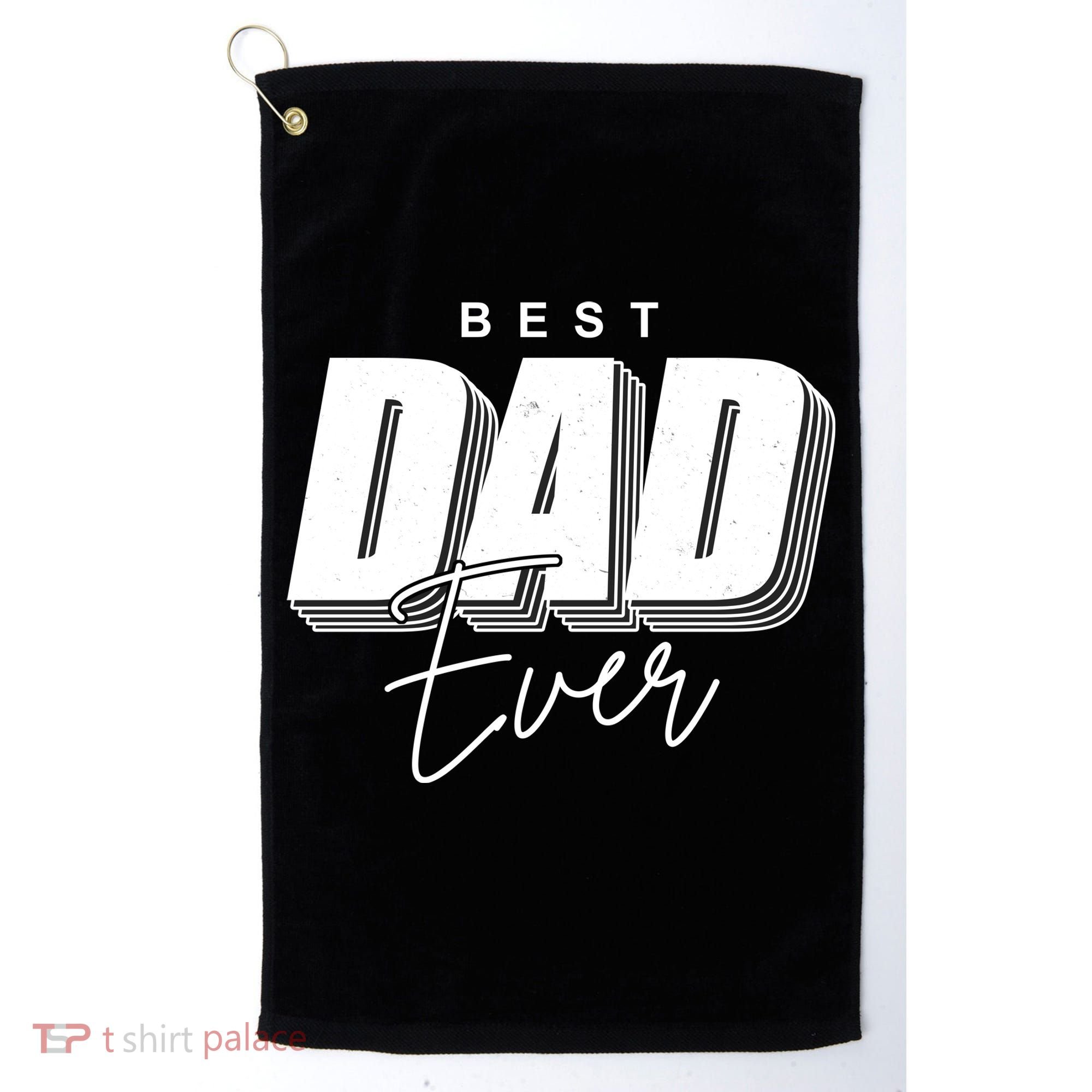 Best Dad Ever Retro Gift Golf Towel