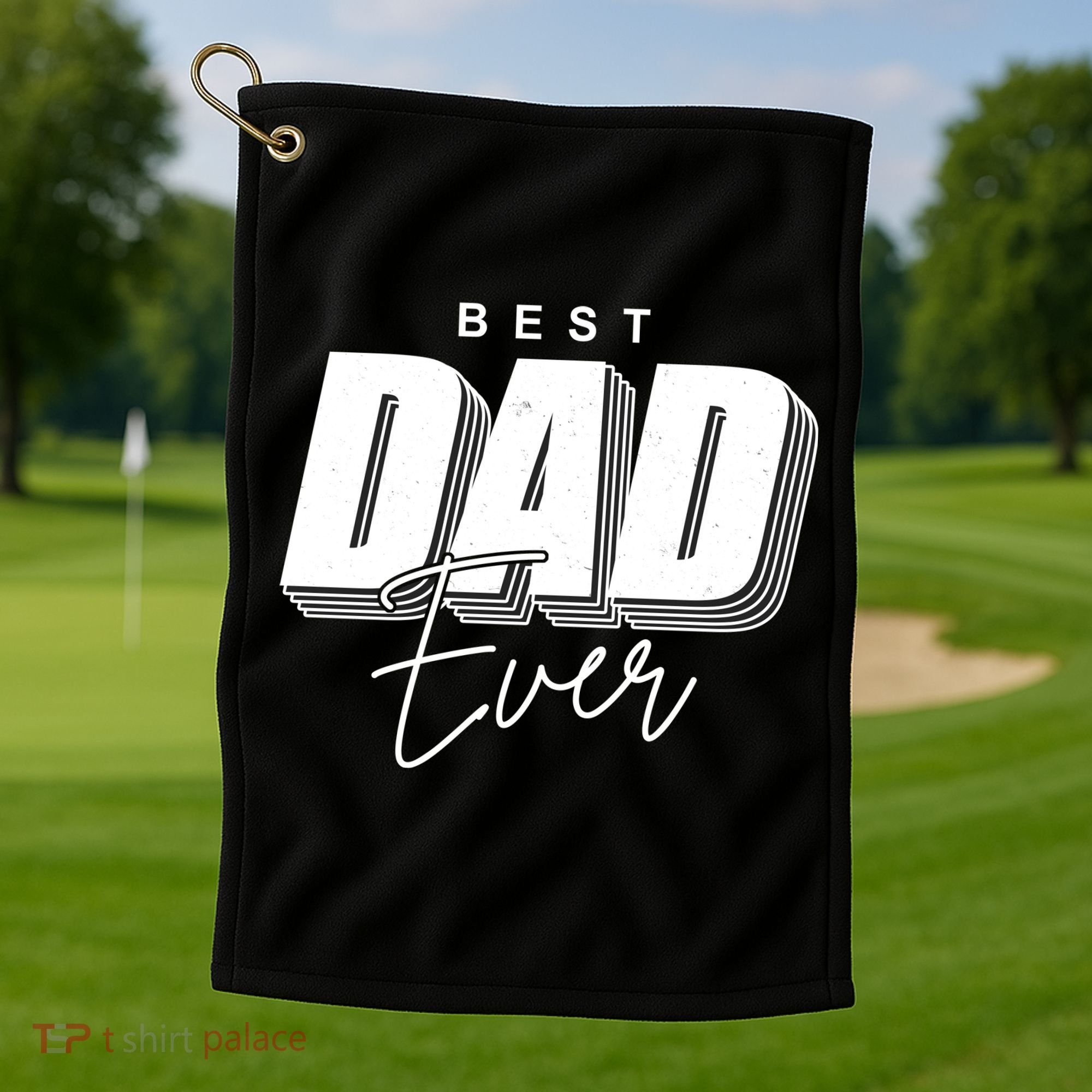Best Dad Ever Retro Gift Golf Towel
