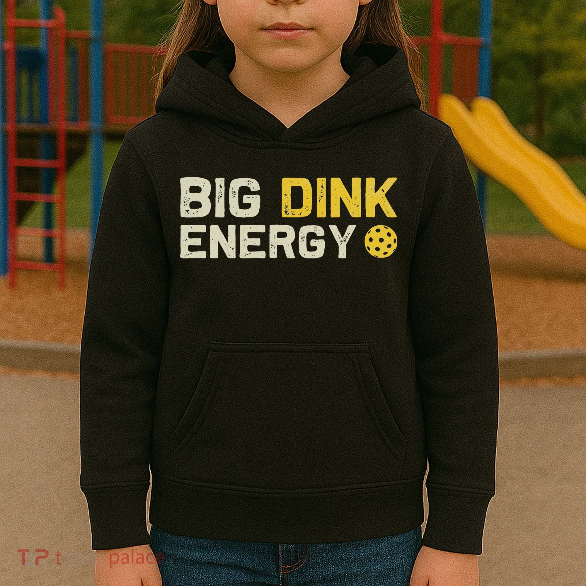 Big Dink Energy Pickleball Funny Dinking Pickle Ball Lover Kids Hoodie