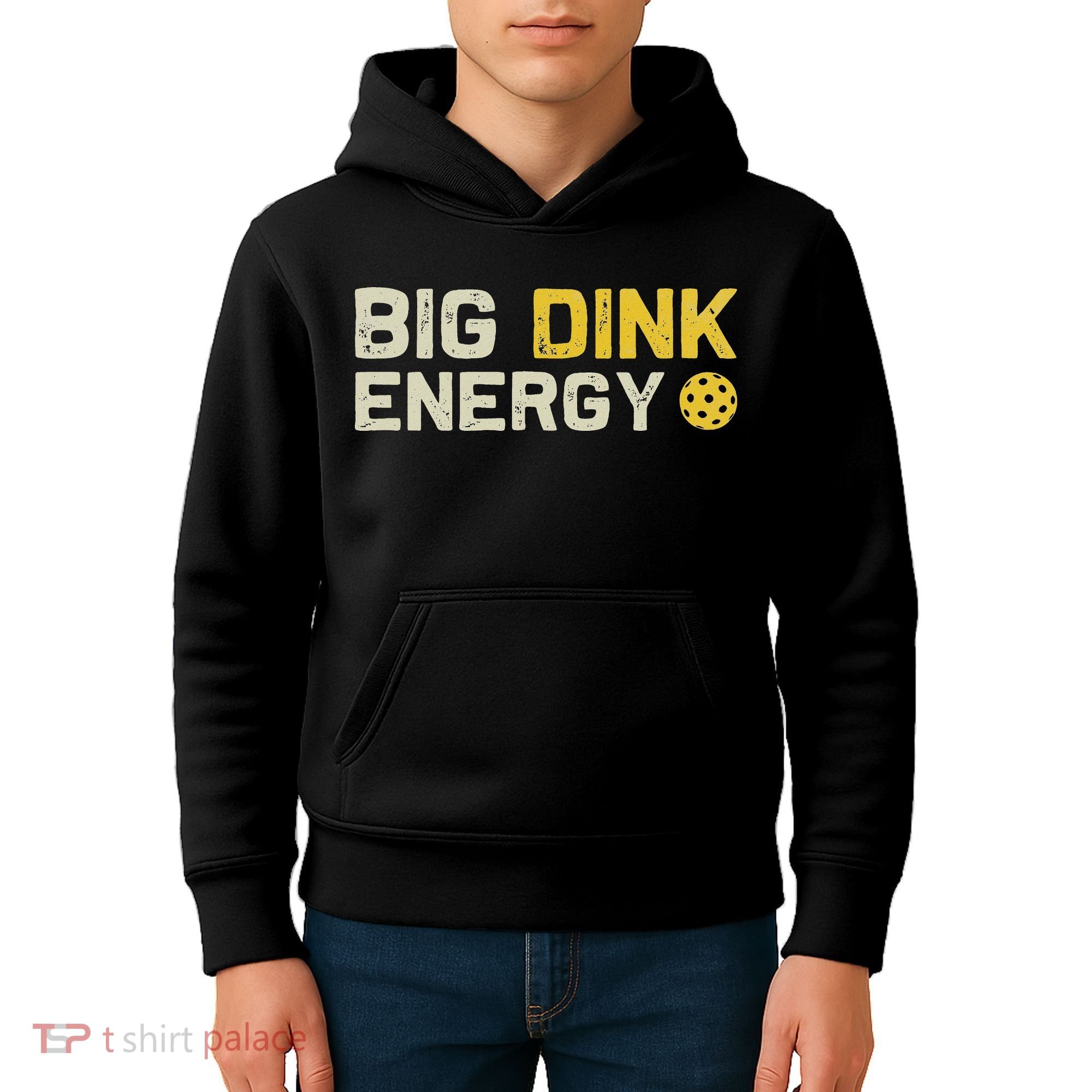 Big Dink Energy Pickleball Funny Dinking Pickle Ball Lover Kids Hoodie