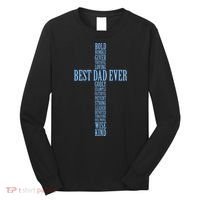Best Dad Ever Positve Words Cross Long Sleeve Shirt thumb 0