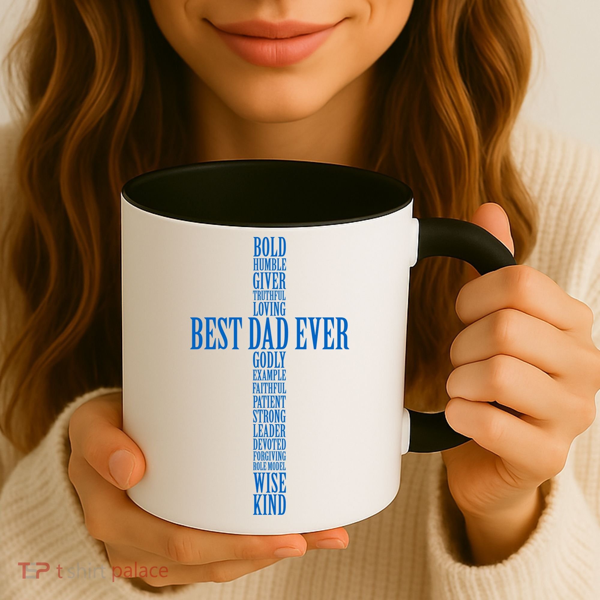 Best Dad Ever Positve Words Cross Coffee Mug
