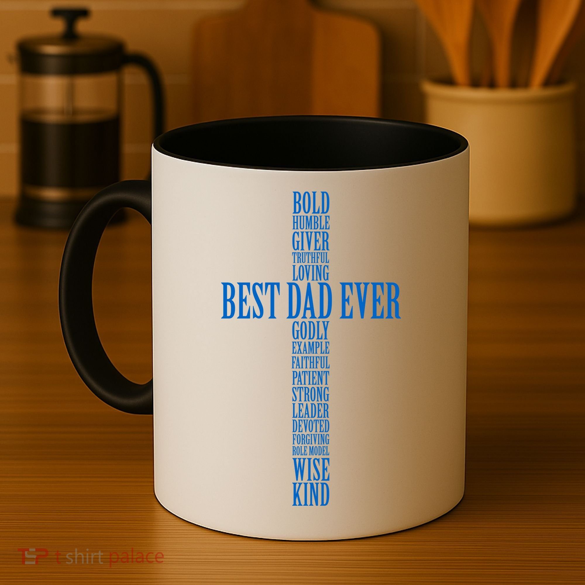 Best Dad Ever Positve Words Cross Coffee Mug