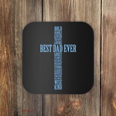 Best Dad Ever Positve Words Cross Coaster