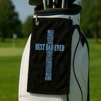Best Dad Ever Positve Words Cross Golf Towel thumb 2