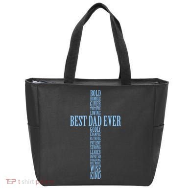 Best Dad Ever Positve Words Cross Tote Bag