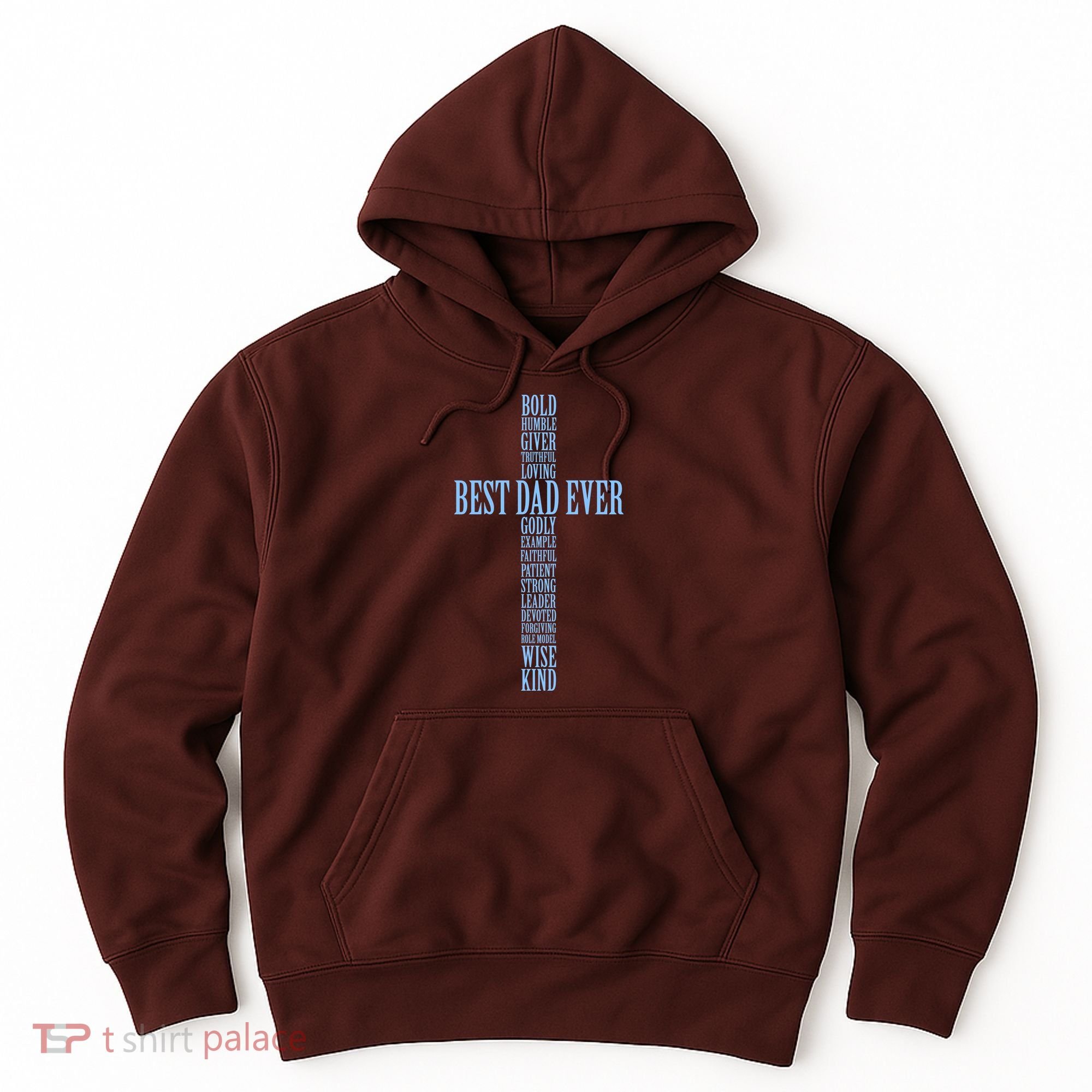 Best Dad Ever Positve Words Cross Hoodie