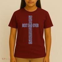 Best Dad Ever Positve Words Cross T-Shirt thumb 4