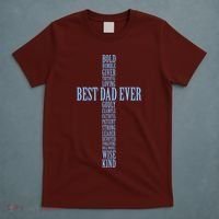 Best Dad Ever Positve Words Cross T-Shirt thumb 5