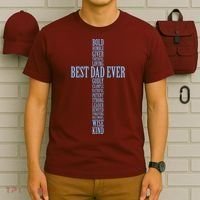 Best Dad Ever Positve Words Cross T-Shirt thumb 6
