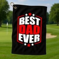 Best Dad Ever Father's Day Gift Golf Towel thumb 1