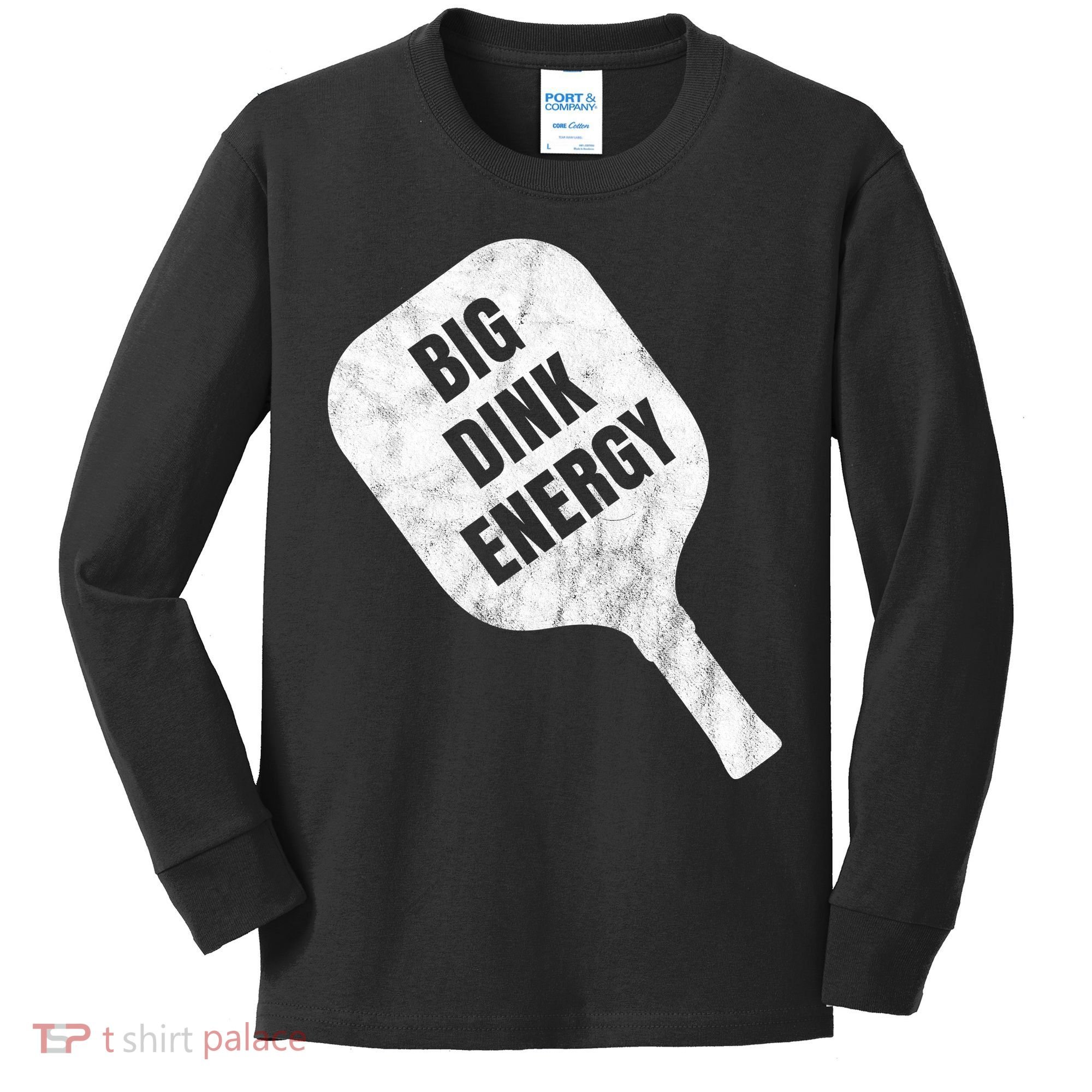 Big Dink Energy Funny Pickleball Sport Kids Long Sleeve Shirt