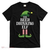 Beer Drinking Elf Matching Family Group Christmas Party T-Shirt thumb 0