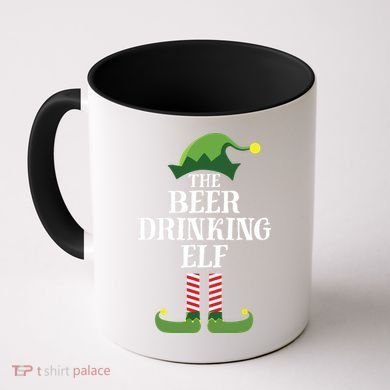 Beer Drinking Elf Matching Family Group Christmas Party Coffee Mug