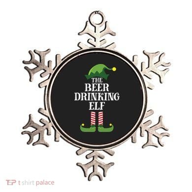 Beer Drinking Elf Matching Family Group Christmas Party Ornament