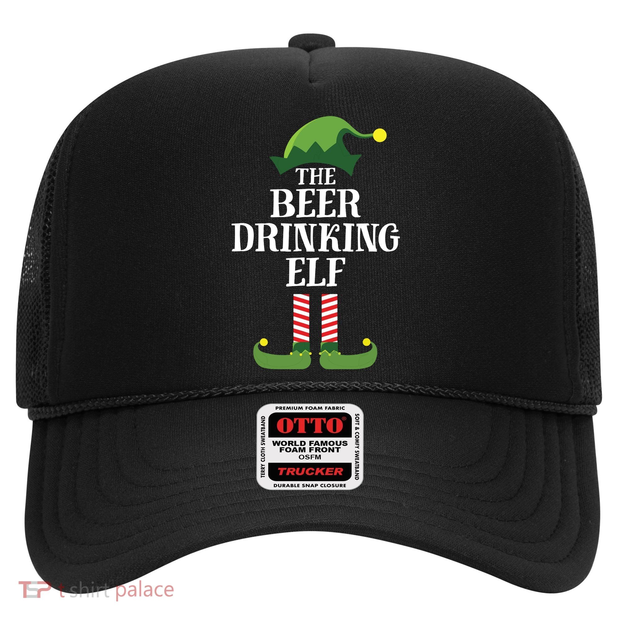Beer Drinking Elf Matching Family Group Christmas Party Hat