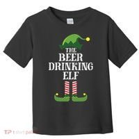 Beer Drinking Elf Matching Family Group Christmas Party Toddler T-Shirt thumb 0