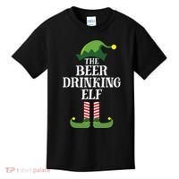 Beer Drinking Elf Matching Family Group Christmas Party Kids T-Shirt thumb 0