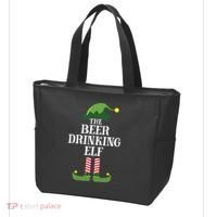 Beer Drinking Elf Matching Family Group Christmas Party Tote Bag thumb 3