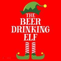 Beer Drinking Elf Matching Family Group Christmas Party Santa Hat thumb 1