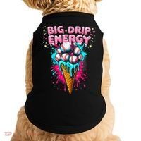 Big Drip Energy Ice Cream Baseball Funny Summer Vibes Doggie Tank thumb 0
