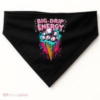 Big Drip Energy Ice Cream Baseball Funny Summer Vibes USA-Made Doggie Bandana thumb 0