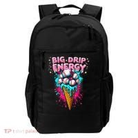Big Drip Energy Ice Cream Baseball Funny Summer Vibes Backpack thumb 0