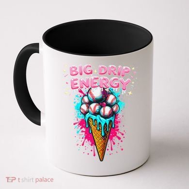 Big Drip Energy Ice Cream Baseball Funny Summer Vibes Coffee Mug