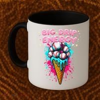 Big Drip Energy Ice Cream Baseball Funny Summer Vibes Coffee Mug thumb 2