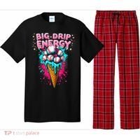 Big Drip Energy Ice Cream Baseball Funny Summer Vibes Pajama Set thumb 0