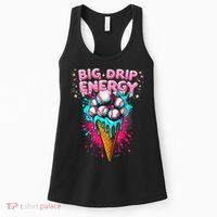 Big Drip Energy Ice Cream Baseball Funny Summer Vibes Women's Tank Top thumb 0