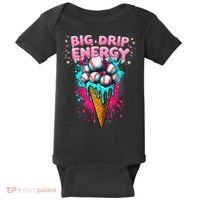 Big Drip Energy Ice Cream Baseball Funny Summer Vibes Baby Bodysuit thumb 0