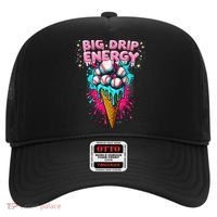 Big Drip Energy Ice Cream Baseball Funny Summer Vibes Hat thumb 0