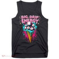 Big Drip Energy Ice Cream Baseball Funny Summer Vibes Tank Top thumb 0