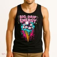 Big Drip Energy Ice Cream Baseball Funny Summer Vibes Tank Top thumb 3