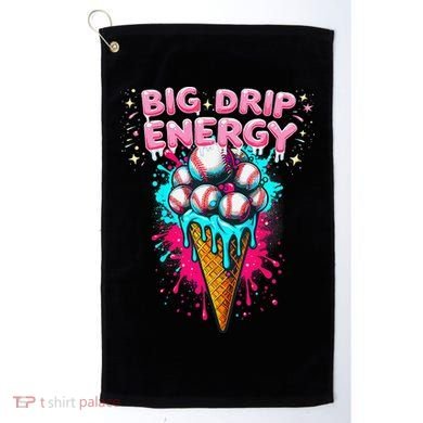 Big Drip Energy Ice Cream Baseball Funny Summer Vibes Golf Towel