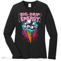 Big Drip Energy Ice Cream Baseball Funny Summer Vibes Women's Long Sleeve Shirt thumb 0