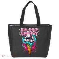 Big Drip Energy Ice Cream Baseball Funny Summer Vibes Tote Bag thumb 0
