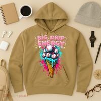 Big Drip Energy Ice Cream Baseball Funny Summer Vibes Hoodie thumb 3