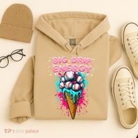 Big Drip Energy Ice Cream Baseball Funny Summer Vibes Hoodie thumb 4
