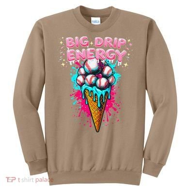 Big Drip Energy Ice Cream Baseball Funny Summer Vibes Sweatshirt